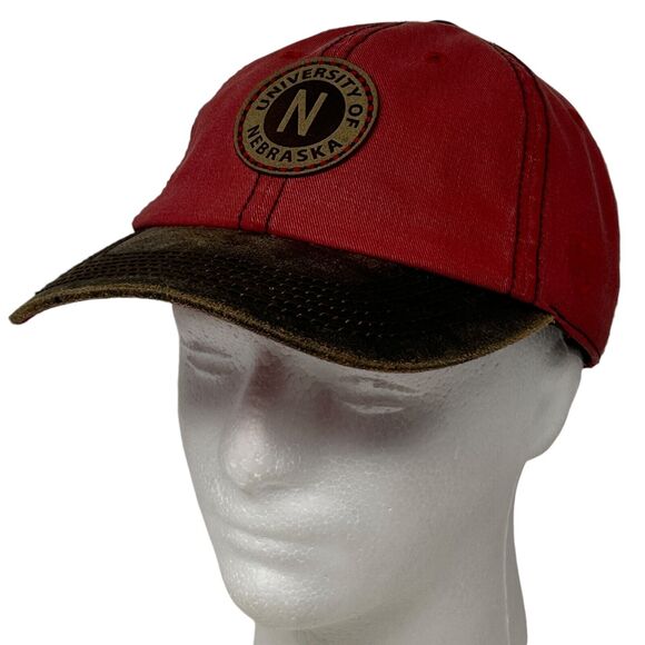 Nebraska Cornhuskers Dad Hat Baseball Cap UNL University Huskers Strapback Red - Picture 9 of 9